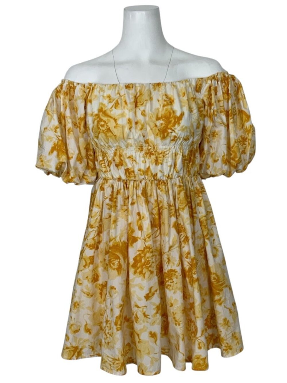 Abercrombie and Fitch Off The Shoulder Puff Sleeve Mini Dress M Floral - Picture 6 of 16